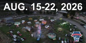 Graphic promoting the 2026 Fair, Aug. 15-22